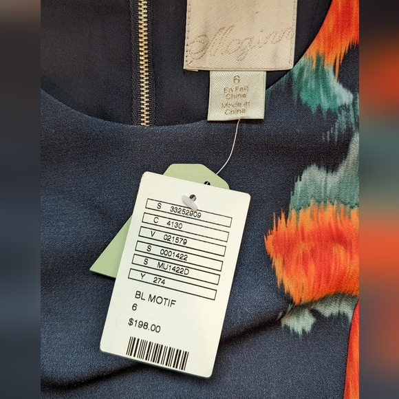 NWT Anthropologie McGinn Watercolor Poppy Mid Length Dress - Picture 7 of 7